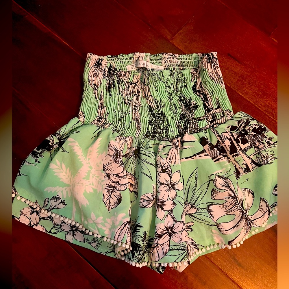 Zara Floral Green and Black Skort